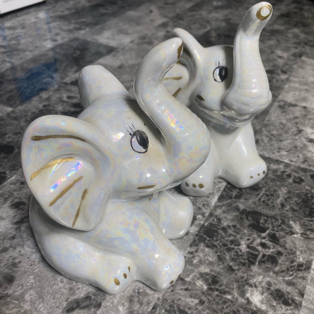 Vintage Artmark Elephant Figurine Pair